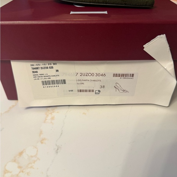 GUCCI SLINGBACK PUMP HORSEBIT GREEN CANVAS 38 - Picture 7 of 15